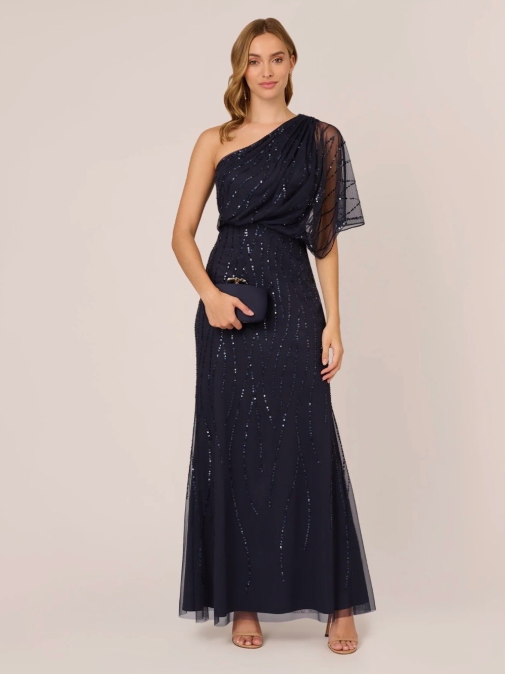 Navy Adrianna Papell Gown